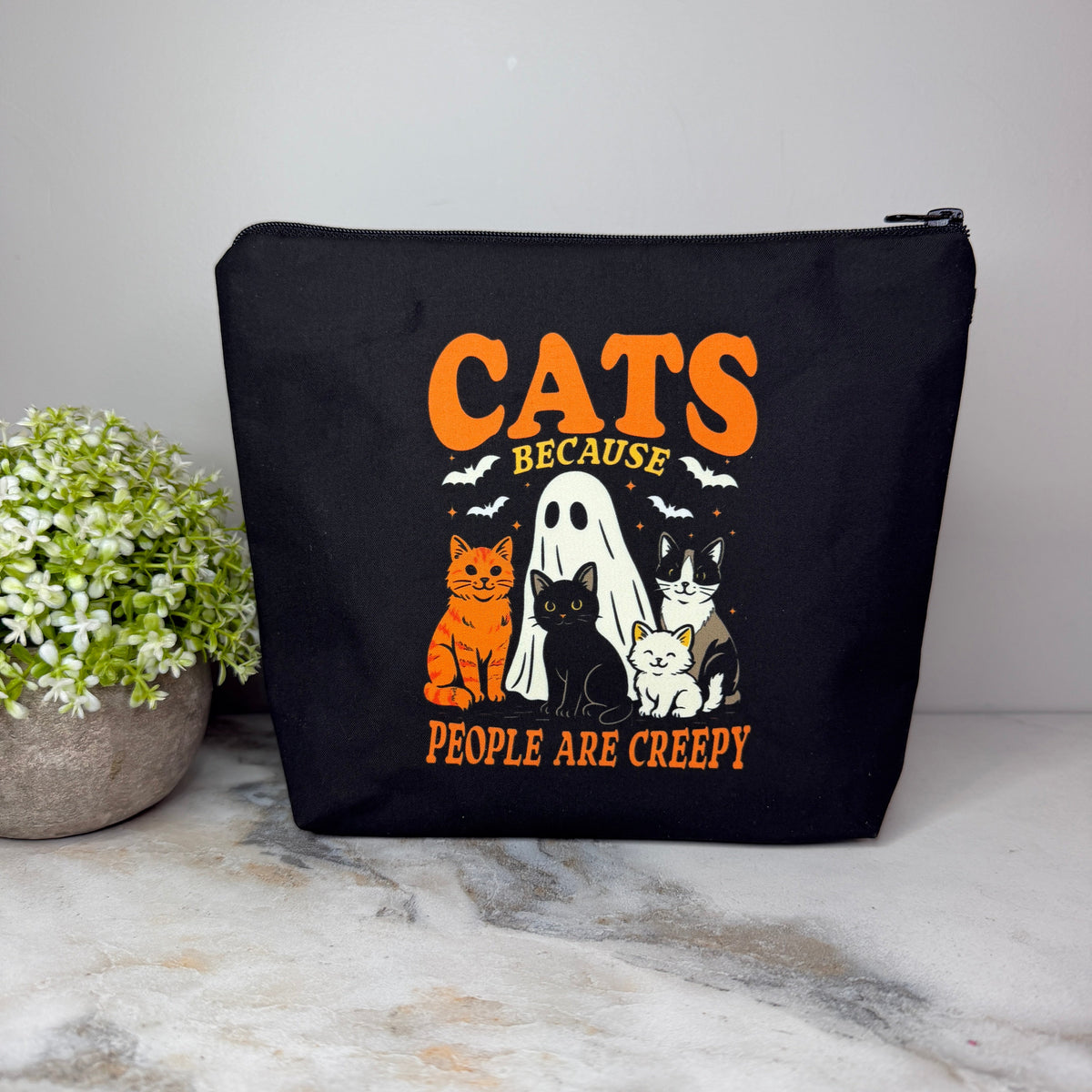 Pouch XL - Halloween Fall Cats People Are Creepy