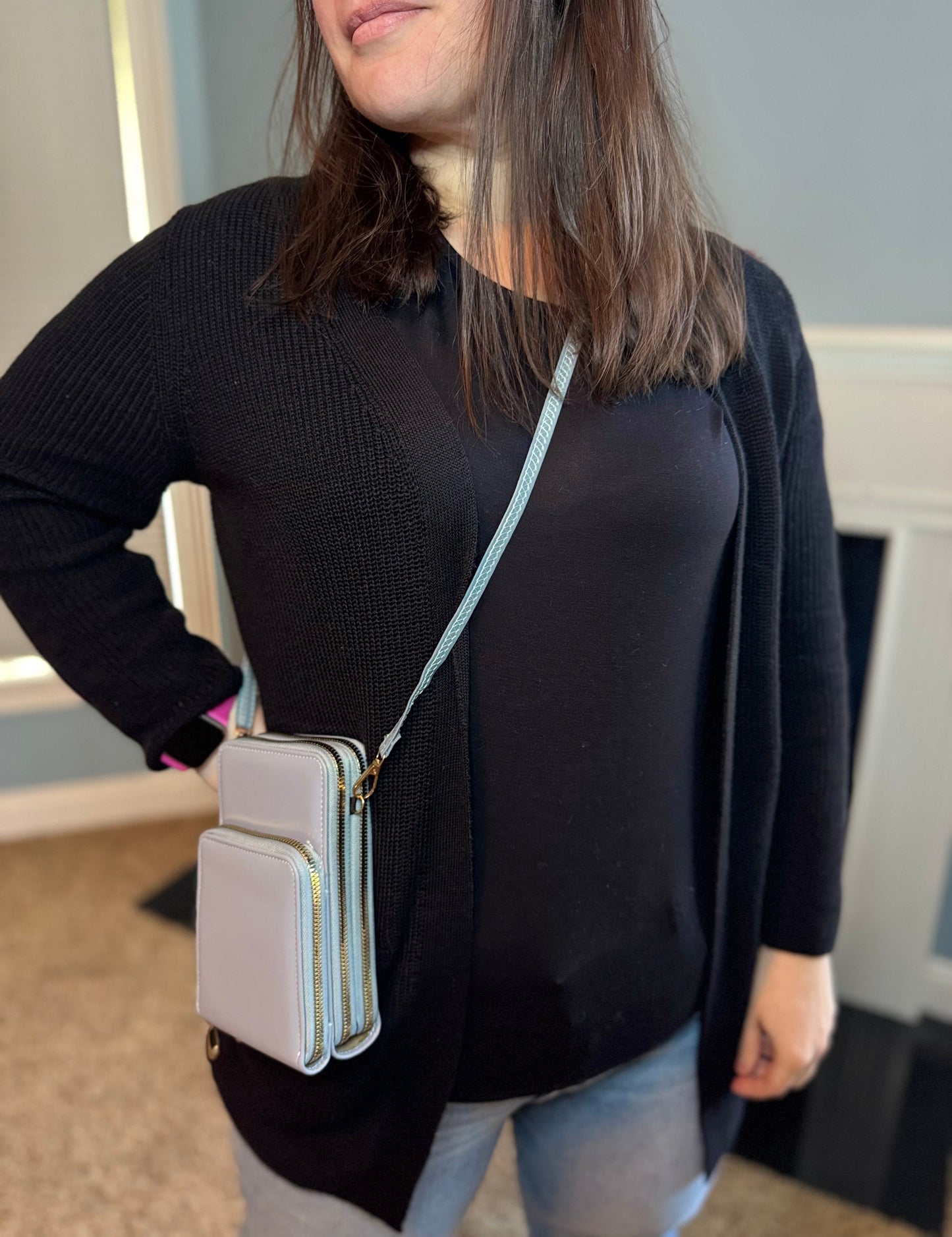Ivy Crossbody Wallet + Purse - Black