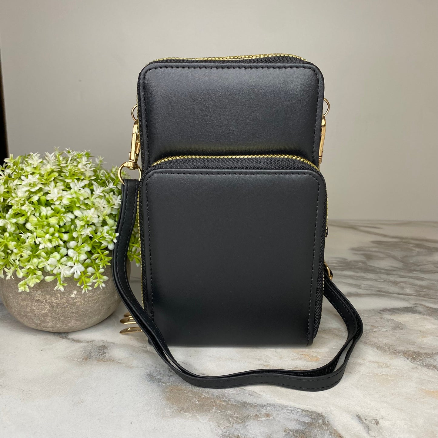 Ivy Crossbody Wallet + Purse - Black