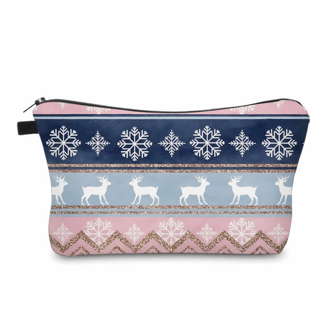 Pouch - Christmas Snowflake Blue Pink