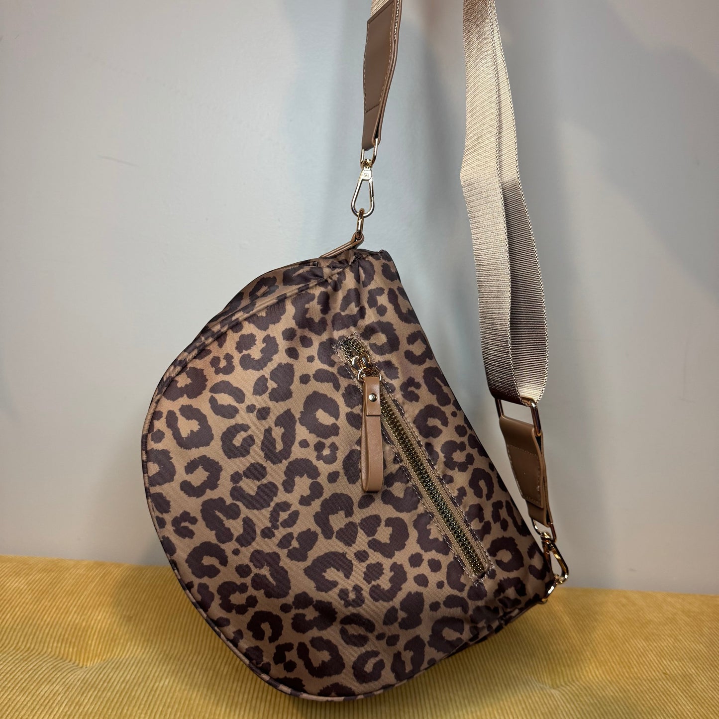 The Roni Nylon Crossbody - Animal Print Chocolate - PREORDER