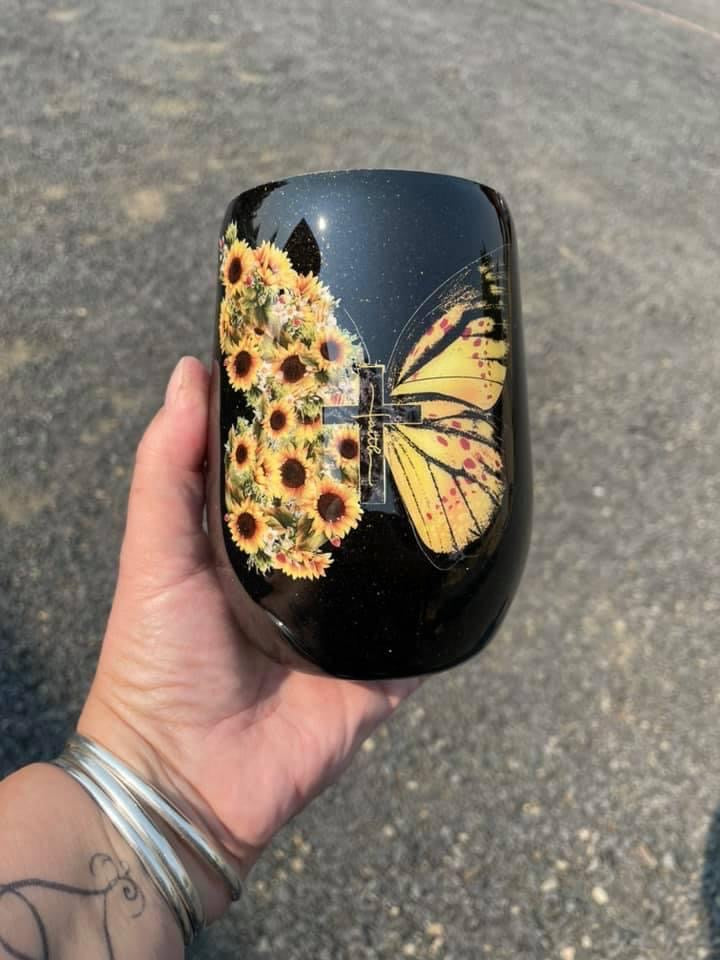 Butterfly Sunflower Faith
