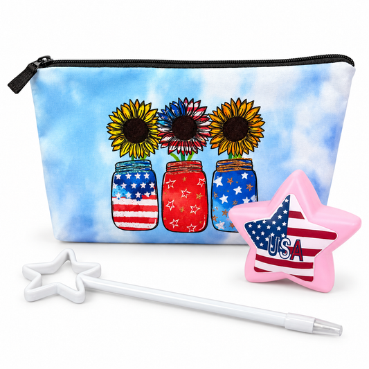 Bundled Set - America Mason Jar Sunflower