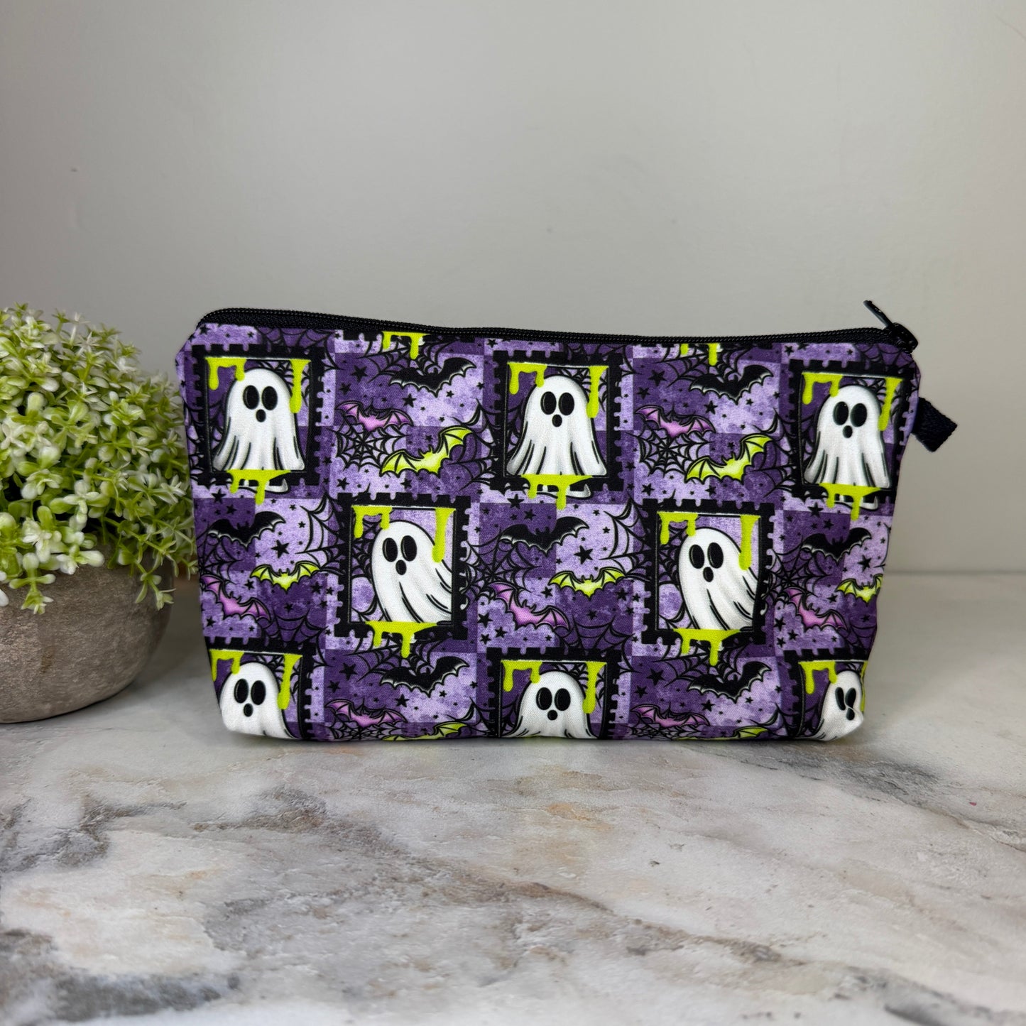 Pouch - Halloween Fall - Purple Frame Ghost