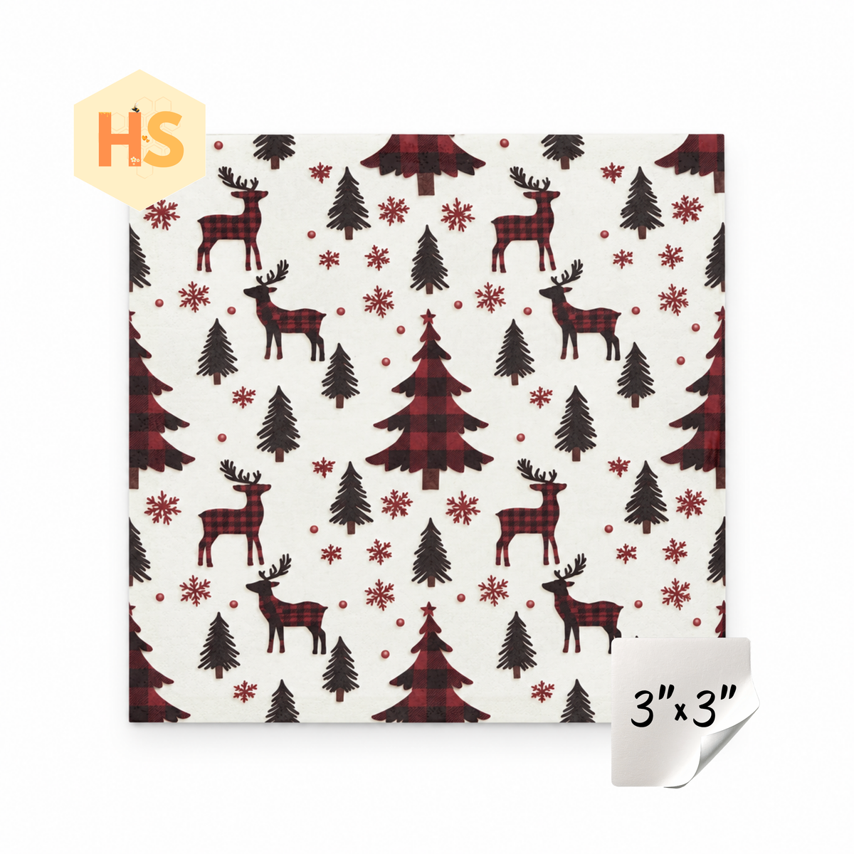 The Sticky Note Collection - Christmas Plaid Reindeer Tree