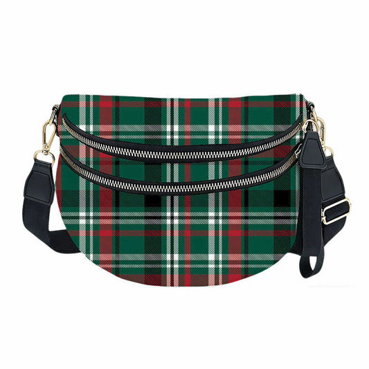 The Roni Nylon Crossbody - Green Plaid - PREORDER