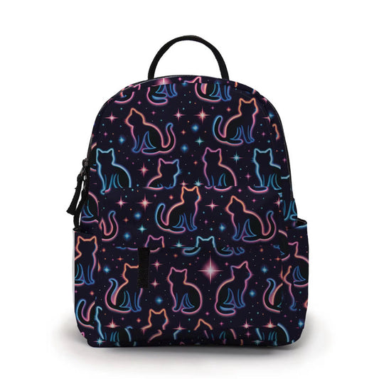 Mini Backpack - Halloween Fall - Cat Neon Outline