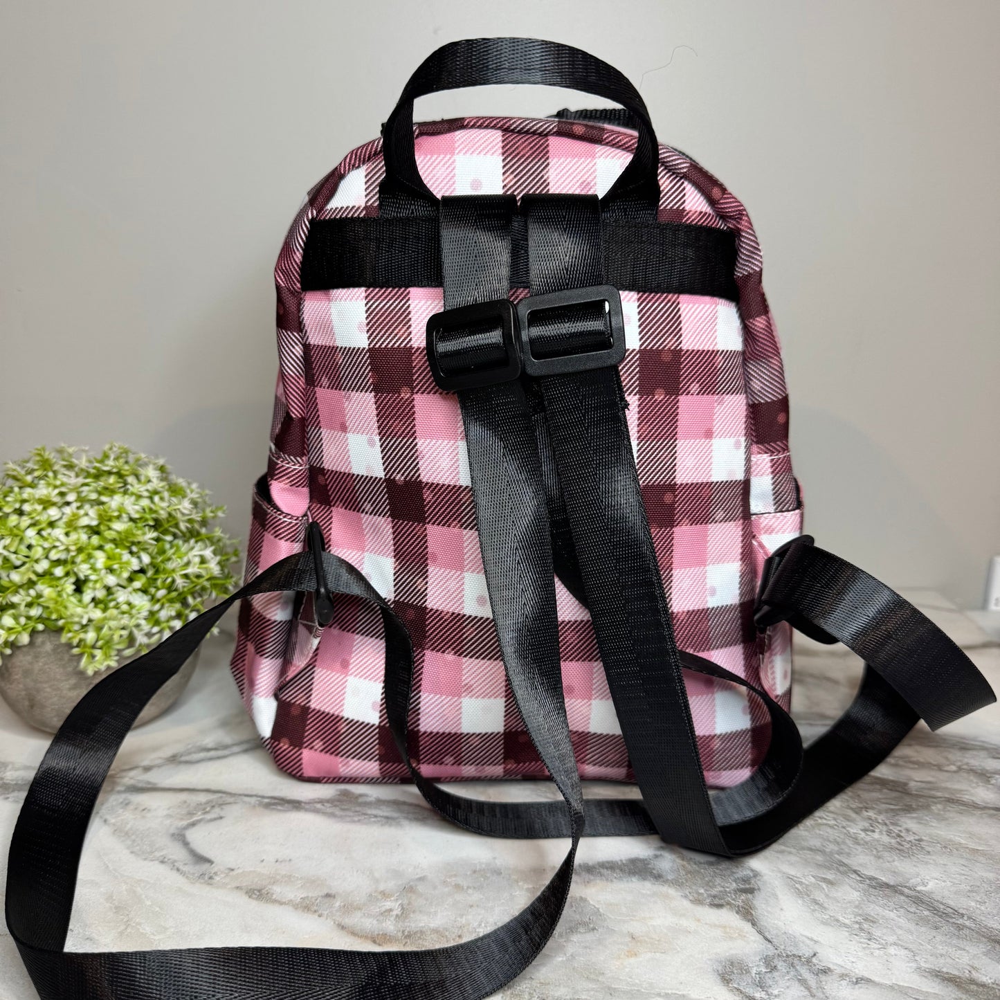 Mini Backpack - Valentine’s Day Pink Plaid