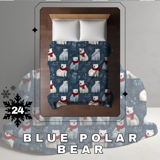 Blanket Christmas - Blue Polar Bear - PREORDER
