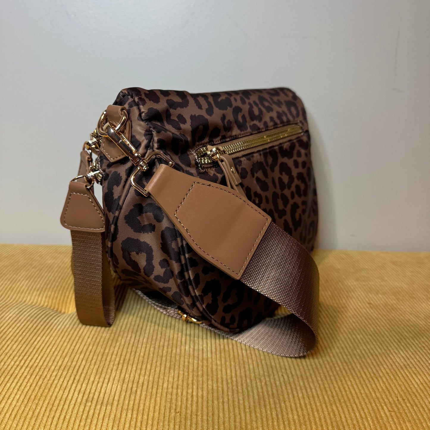 The Roni Nylon Crossbody - Animal Print Chocolate - PREORDER