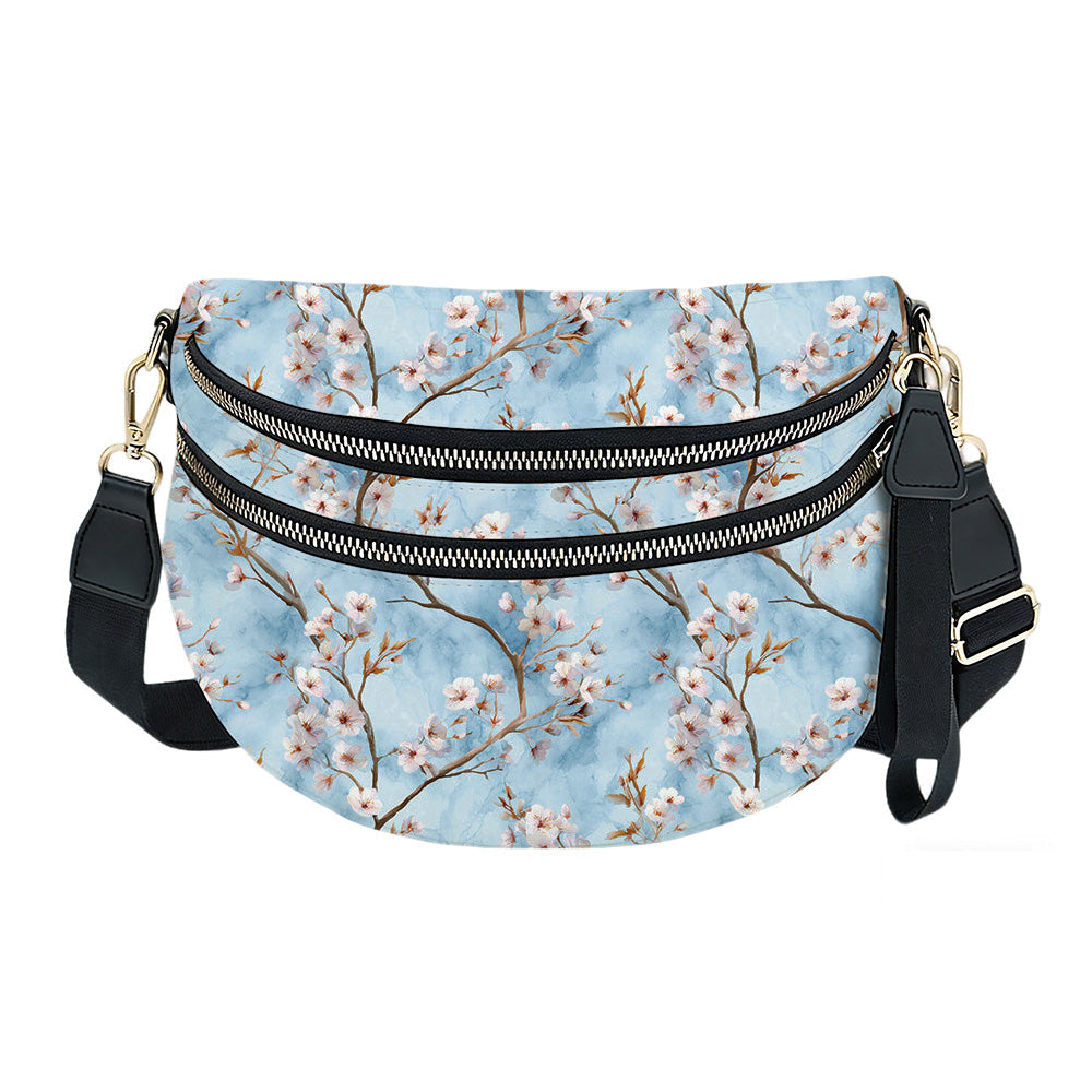 The Roni Nylon Crossbody - Ice Blue Cherry Blossom