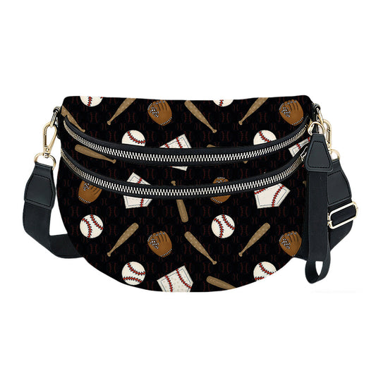 The Roni Nylon Crossbody - Baseball on Black