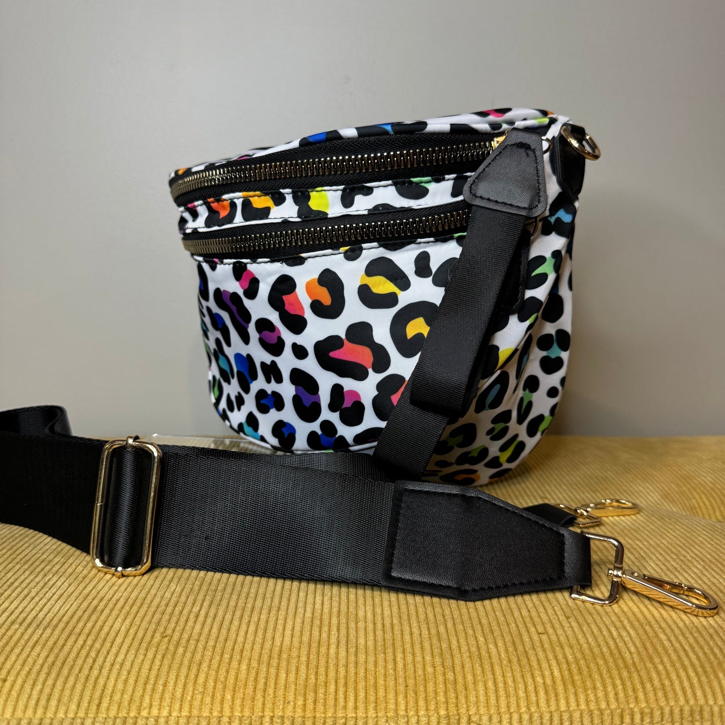 The Roni Nylon Crossbody - Rainbow Animal Print - PREORDER
