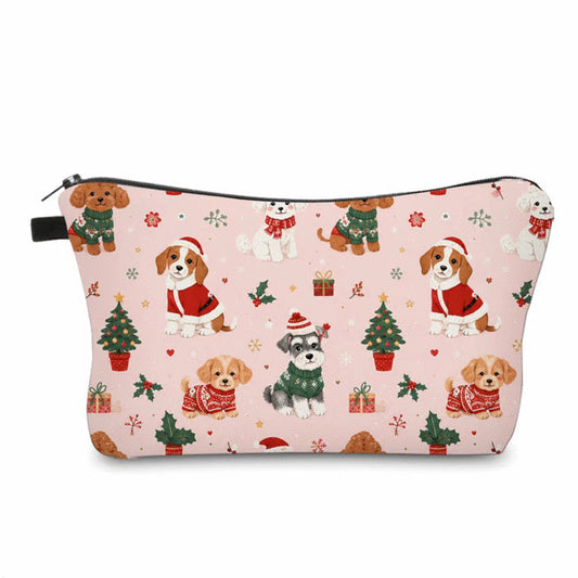 Pouch - Christmas Winter - Dogs on Pink