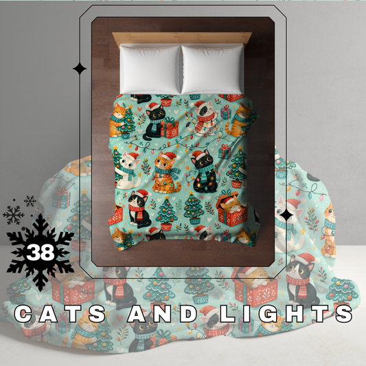 Blanket Christmas - Cats and Lights - PREORDER
