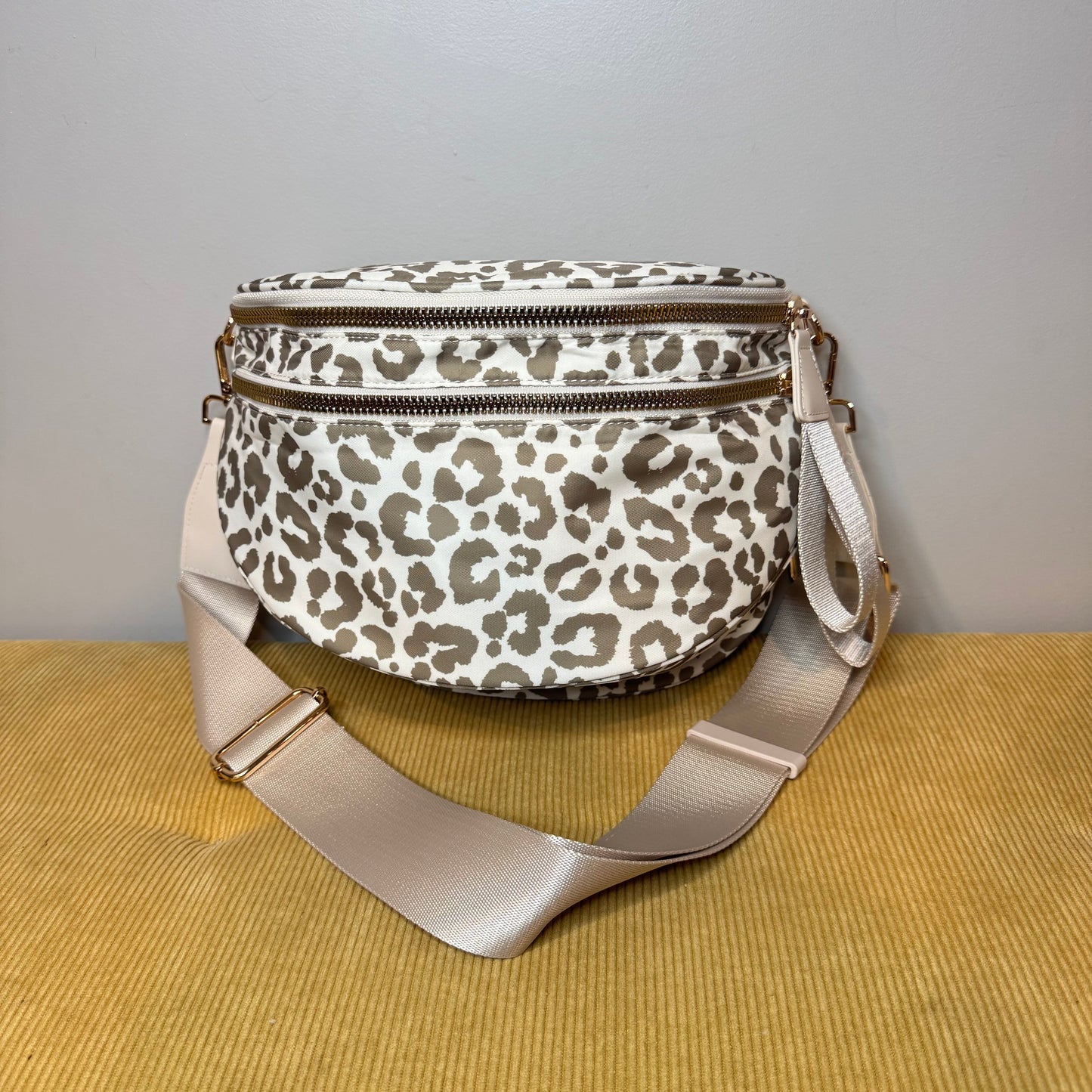 The Roni Nylon Crossbody - Animal Print Beige