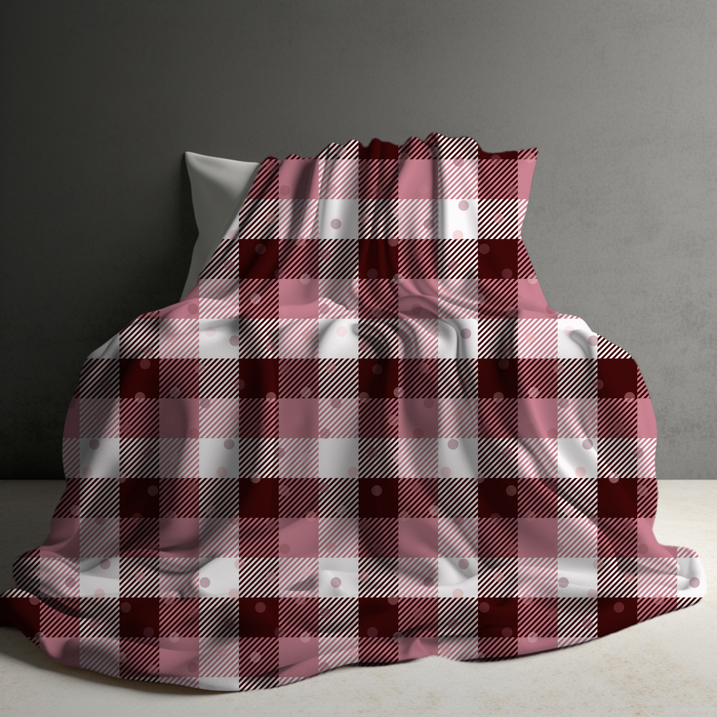 Blanket - Valentine’s Day - Pink Plaid Polkadot - PREORDER