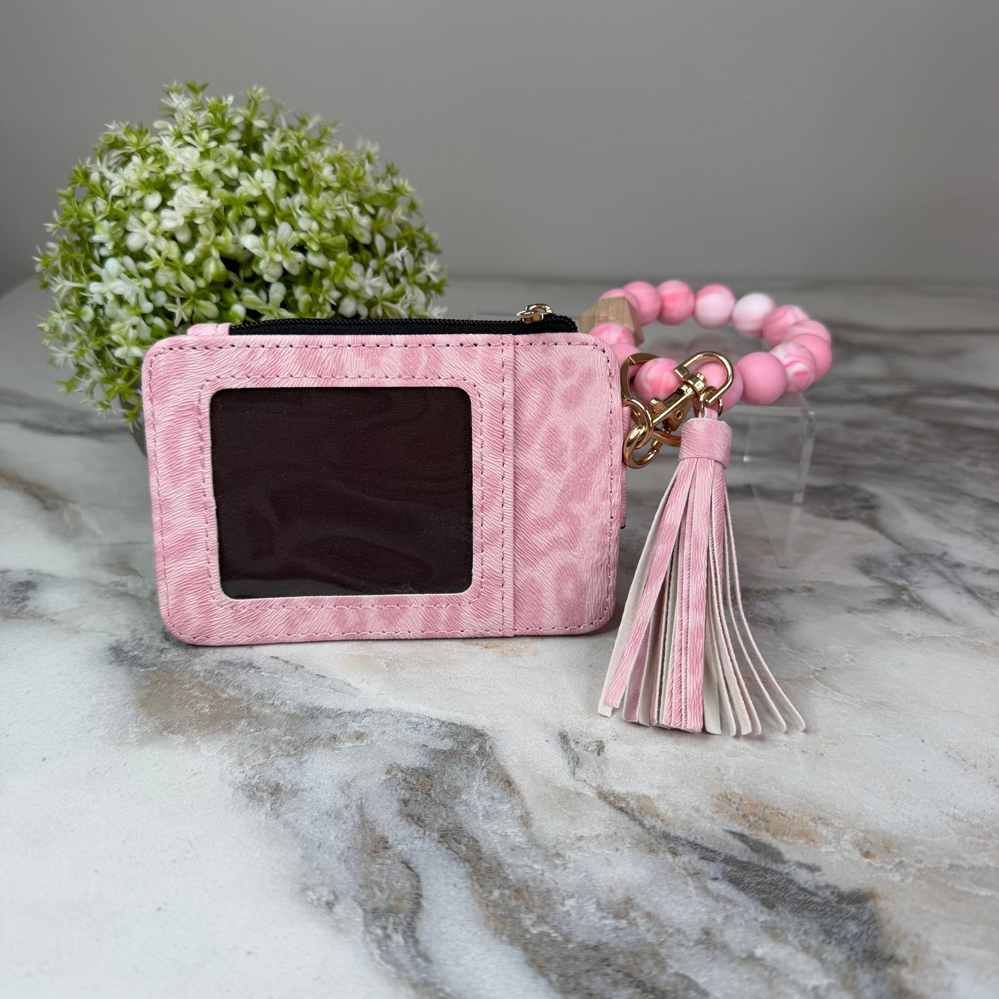 Bracelet Keychain & Card Holder Wallet - Animal Print