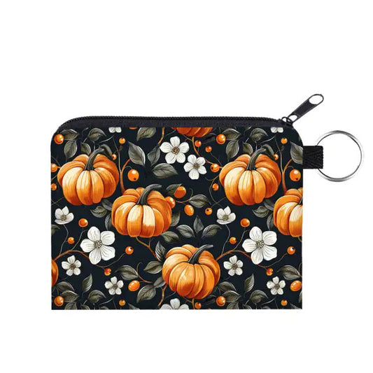 Mini Pouch - Halloween Fall - Pumpkin Black & White