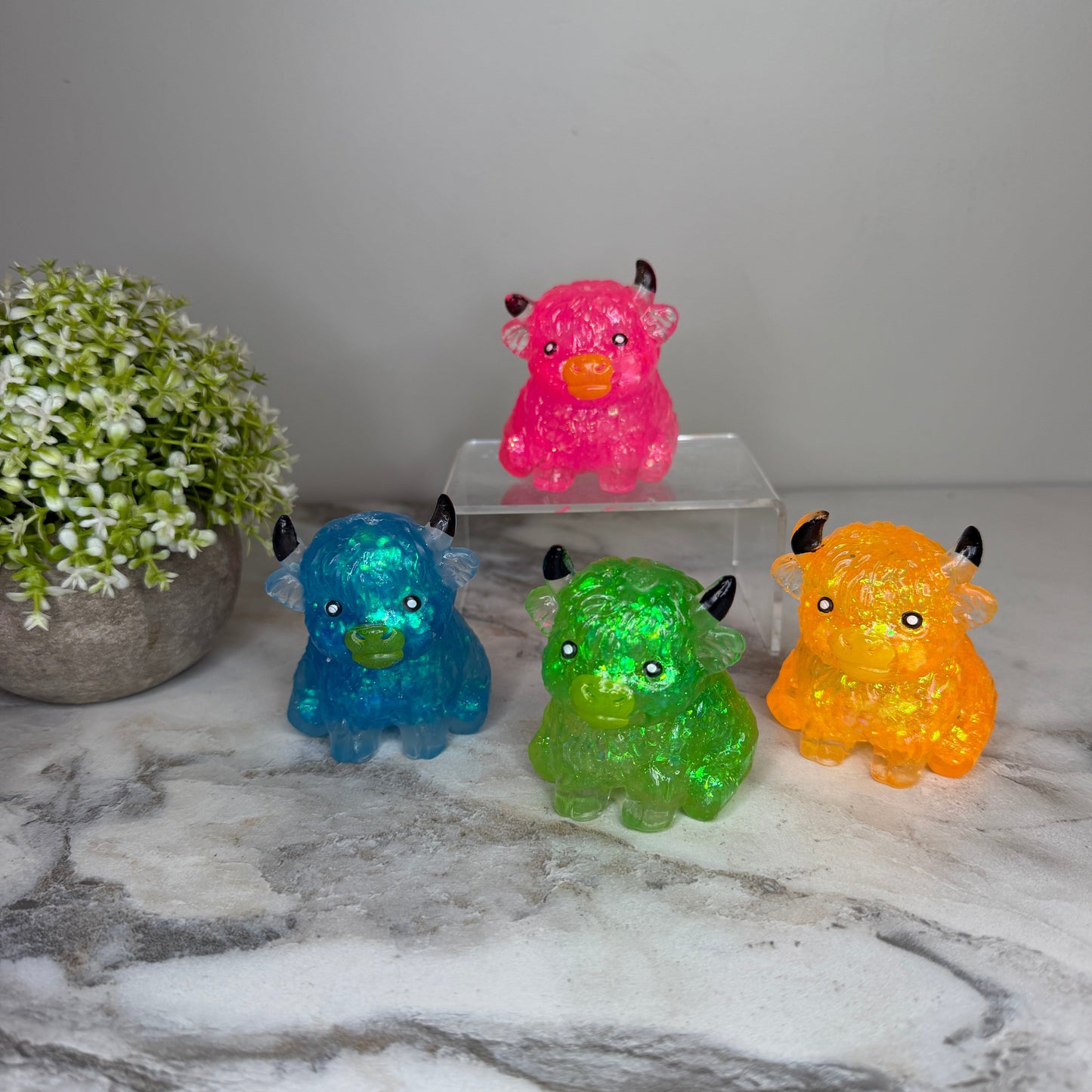 Squishy Toy - Glitter Highland Cow