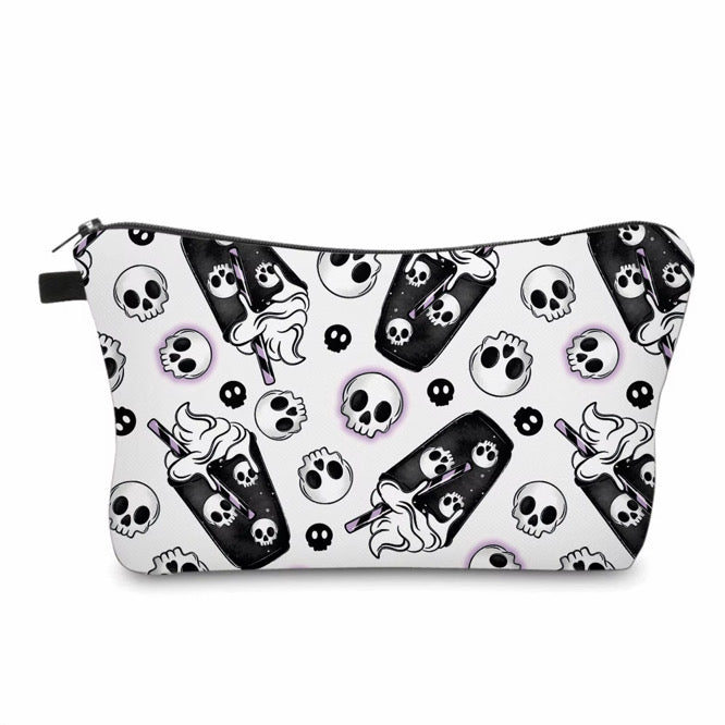 Pouch - Halloween Fall - Black & White Coffee Skull