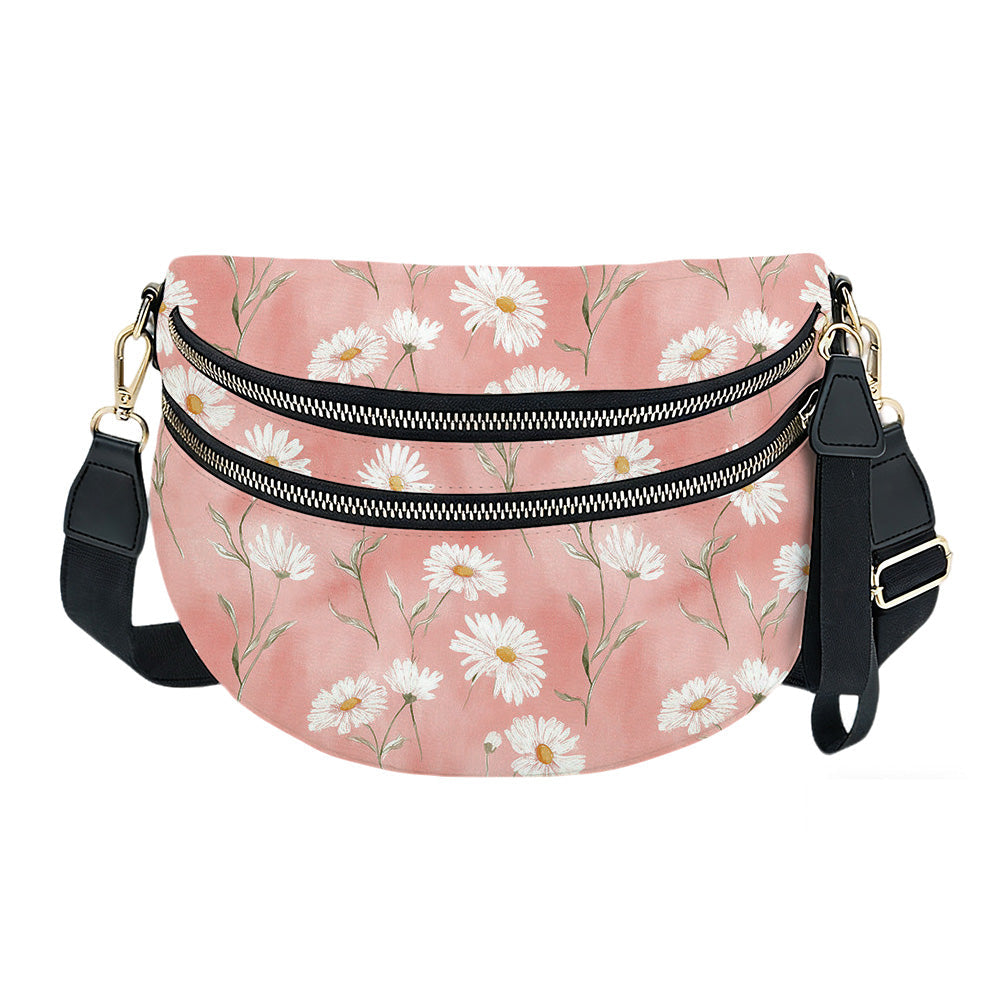 The Roni Nylon Crossbody - Pink Daisy Floral
