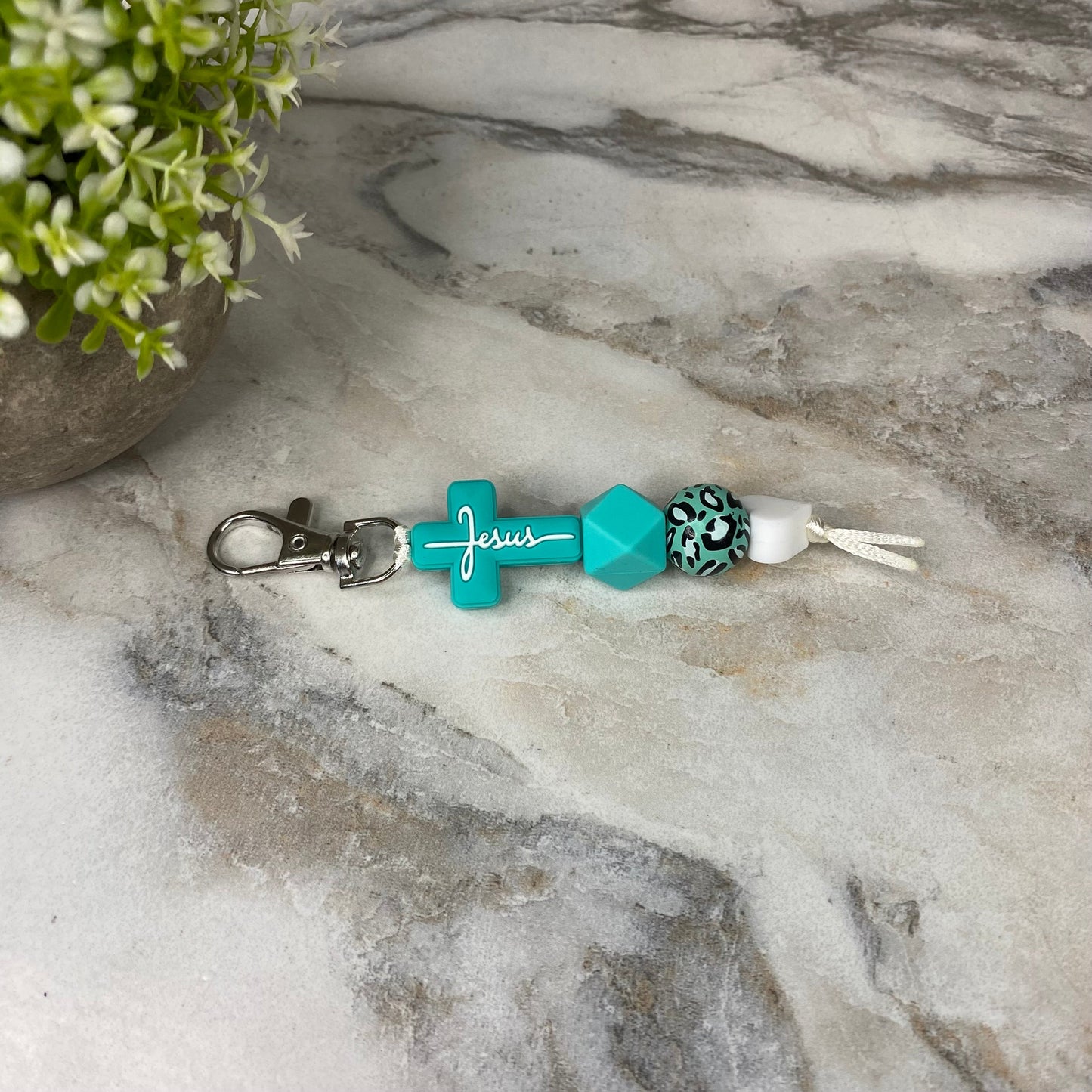 Keychain - Silicone Bead - Religious - Jesus