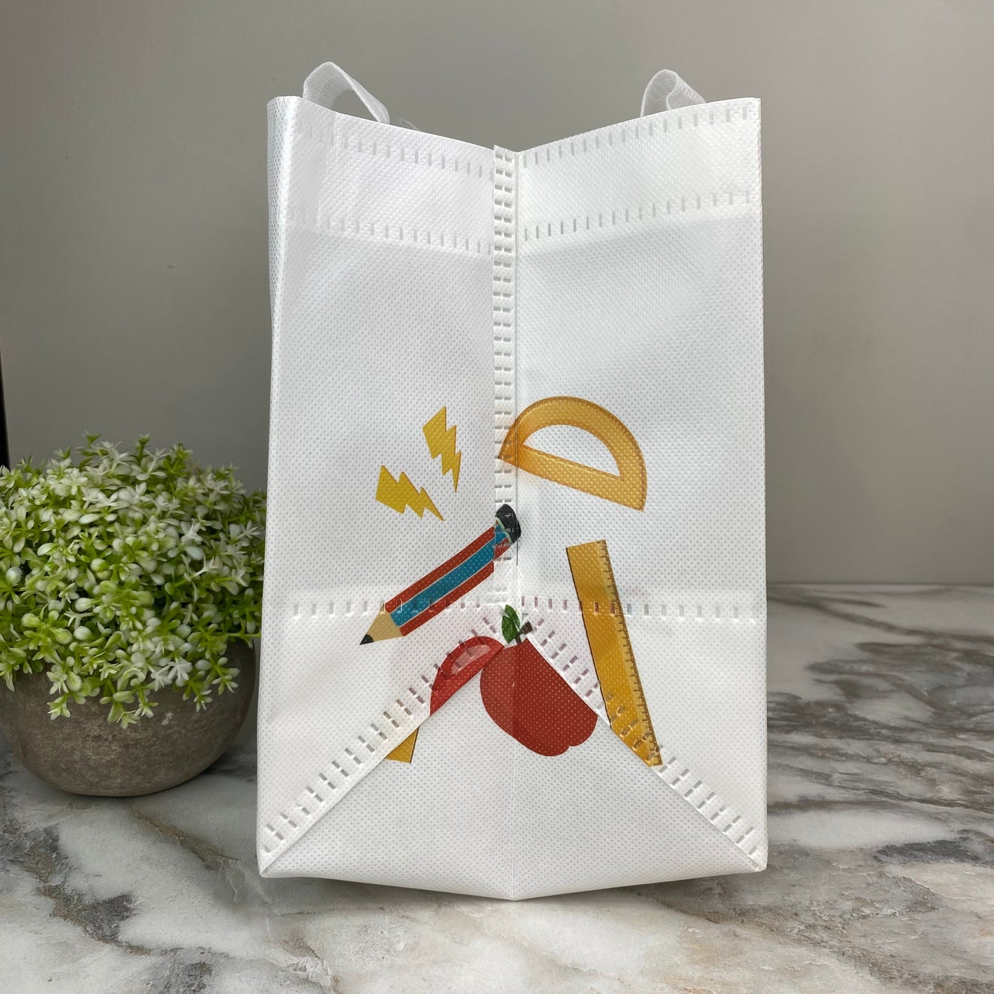 Reusable Tote Bag - Teacher - Best Teacher Ever on White