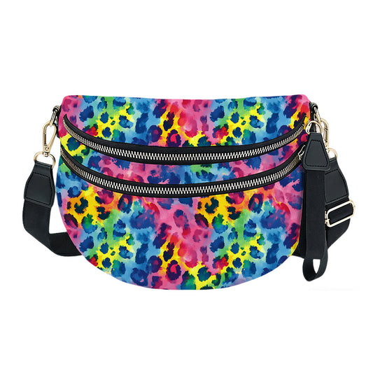 The Roni Nylon Crossbody - Bright Rainbow Animal Print