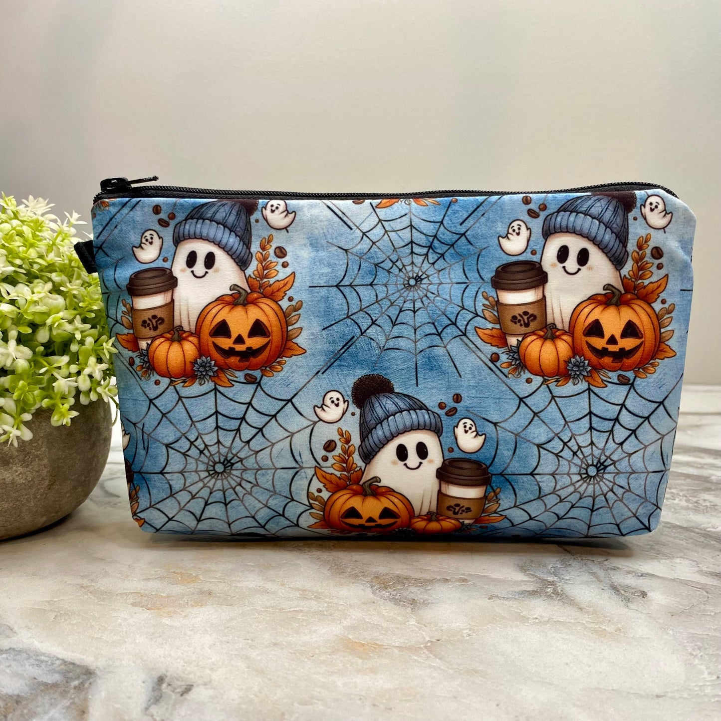 Pouch - Fall Pumpkin Ghost Coffee