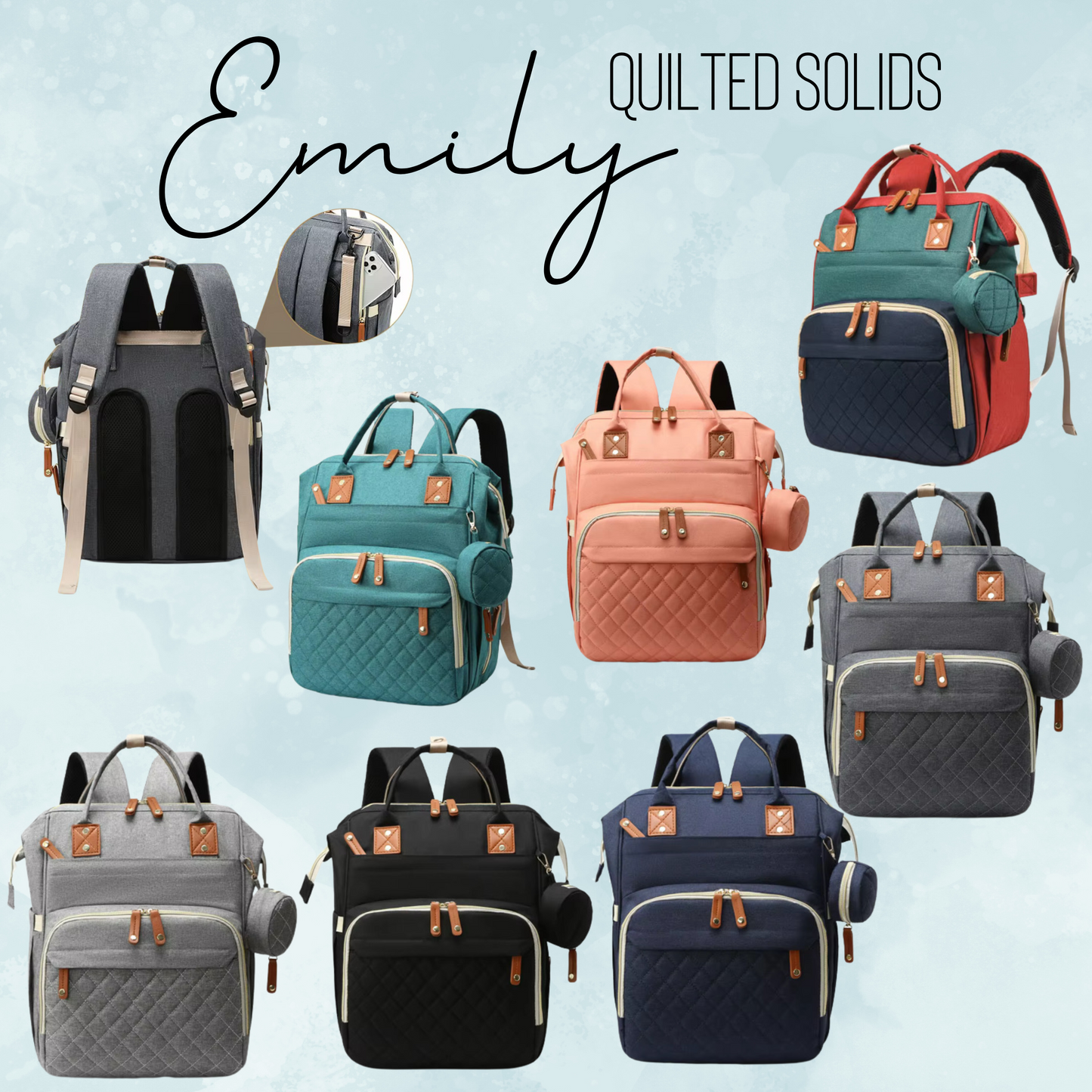 Emily Travel Bag - Quilted Solids - PREORDER