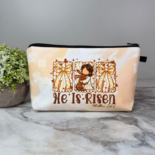 Pouch - Easter Religious - He Is Risen Beige
