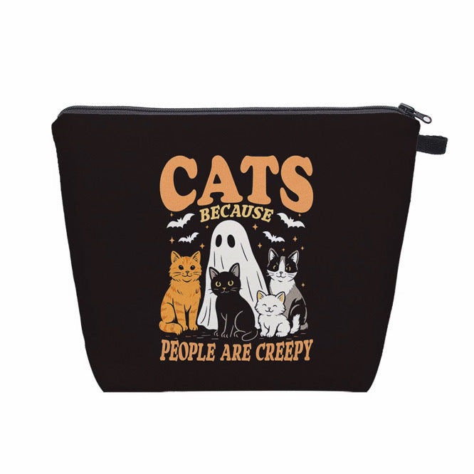 Pouch XL - Halloween Fall Cats People Are Creepy
