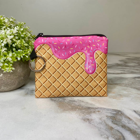 Mini Pouch - Ice Cream Cone Hot Pink