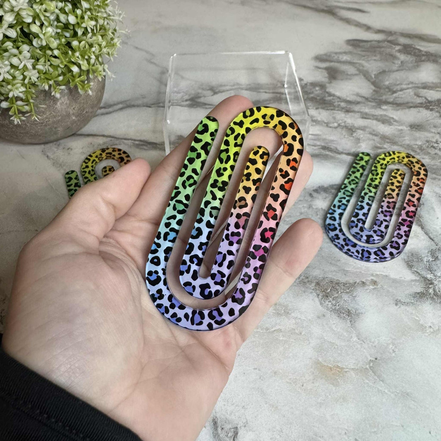 Jumbo Paperclip - Rainbow Animal Print