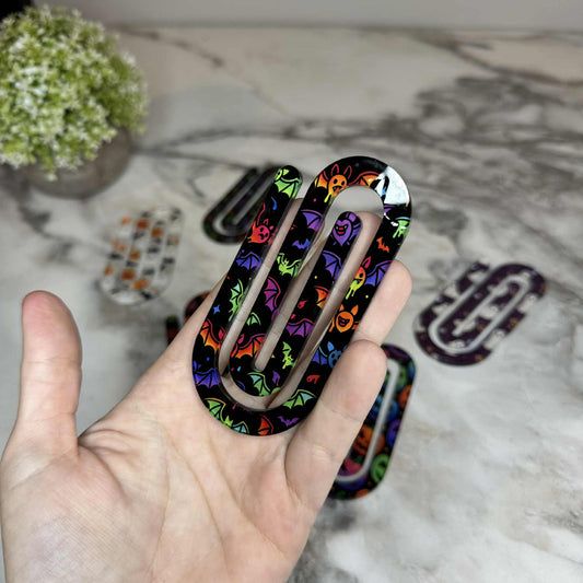 Jumbo Paperclip -  Rainbow Bat Halloween