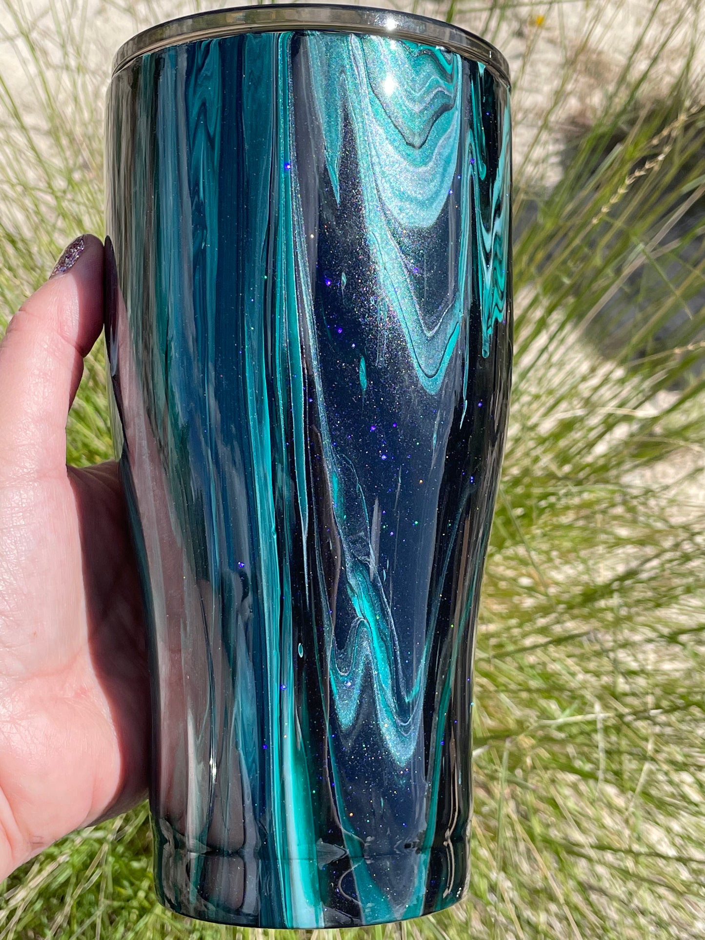 Green, Black, White, Silver Dirty Pour!